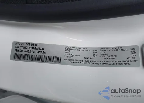 2026 Chrysler Voyager Lx from USA, damaged, VIN 2C4RC1CG4TR189744